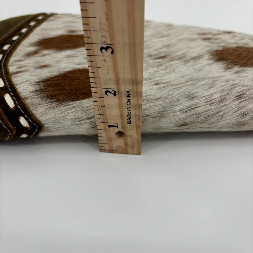 Myra Dusty Trail Pistol Pouch Case  15in Brown White Cowhide Suede S-9595 New